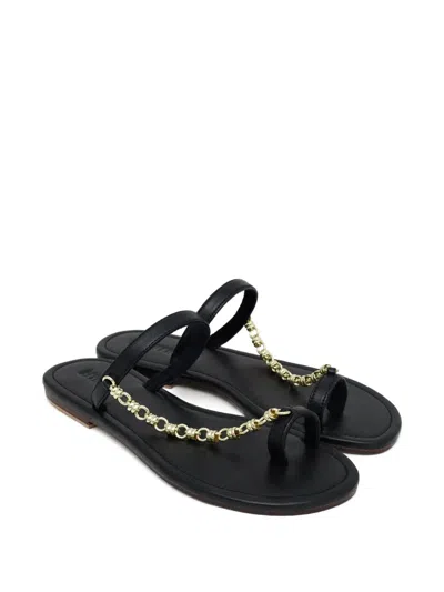 Mystique Chain-detail Leather Sandals In Black