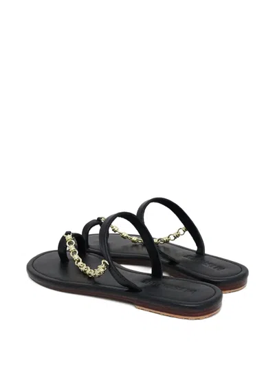 Mystique Chain-detail Leather Sandals In Black
