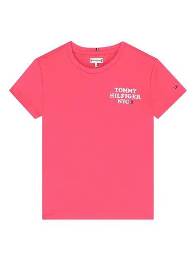 Tommy Hilfiger Junior Logo-print T-shirt In Pink