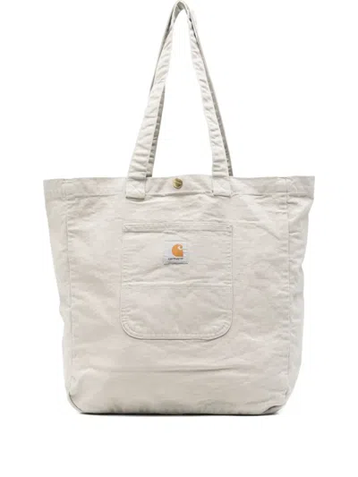 Carhartt Pocket Detail Tote Bag In White