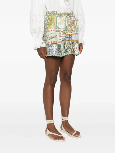 Alemais Scalloped Printed Shorts In Multi