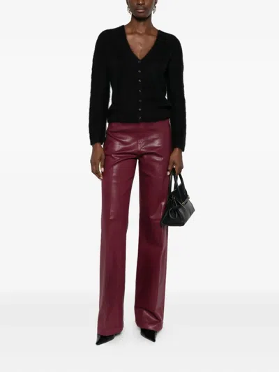 Calvin Klein Long-sleeved Knitted Cardigan In Black