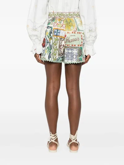 Alemais Scalloped Printed Shorts In Multi