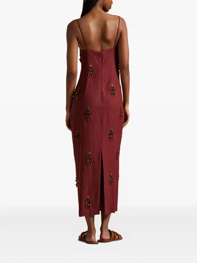 Polo Ralph Lauren Embellished Sleeveless Dress In Brown