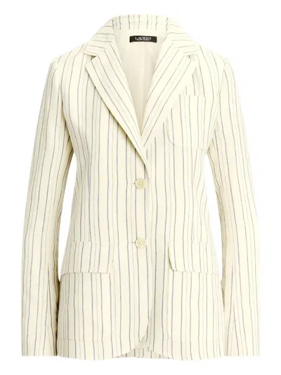 Ralph Lauren Striped Two-button Jacket In Neutral