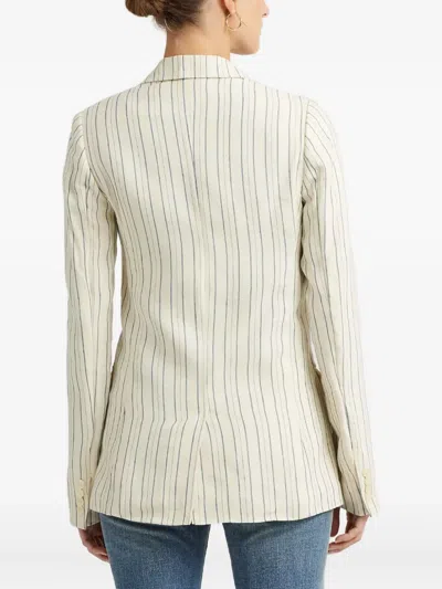 Ralph Lauren Striped Two-button Jacket In Neutral