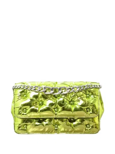 Benedetta Bruzziches Carmen Metallic-effect Shoulder Bag In Green