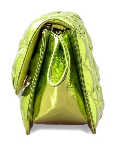 Benedetta Bruzziches Carmen Metallic-effect Shoulder Bag In Green