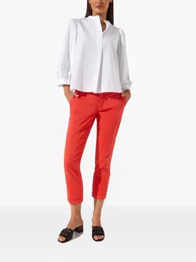 Fay Rolled-hem Trousers In Red