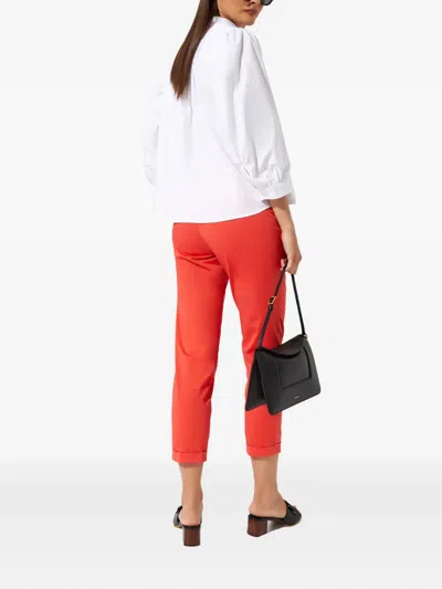 Fay Rolled-hem Trousers In Red