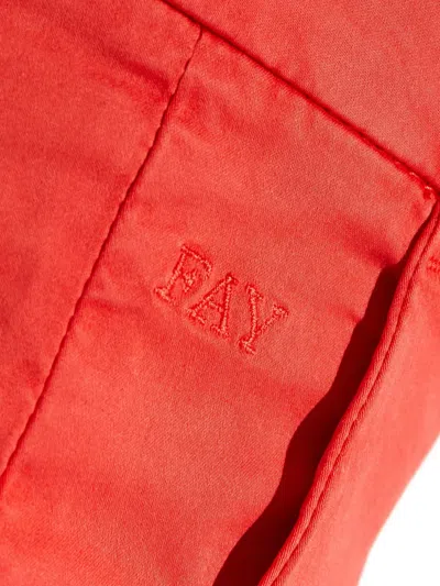 Fay Rolled-hem Trousers In Red