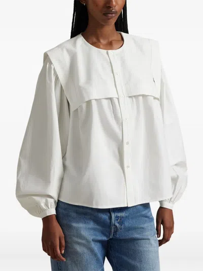 Polo Ralph Lauren Cotton Oxford Shirt With Bib Detail In White