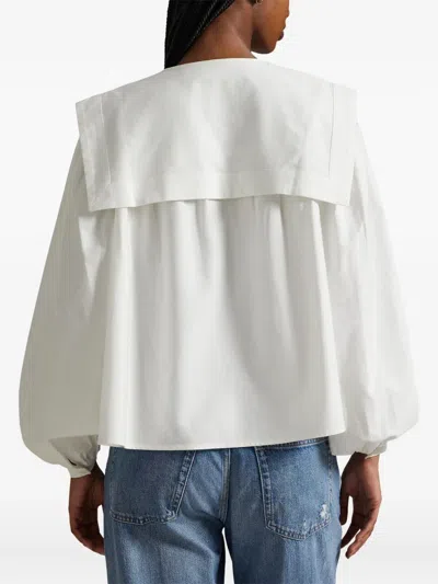 Polo Ralph Lauren Cotton Oxford Shirt With Bib Detail In White