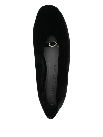 Fabio Rusconi Buckle Strap Ballerina In Black