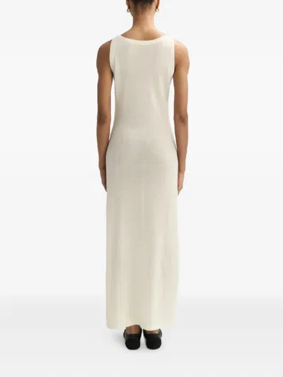 Soft Goat Round-neck Maxi Dress In White