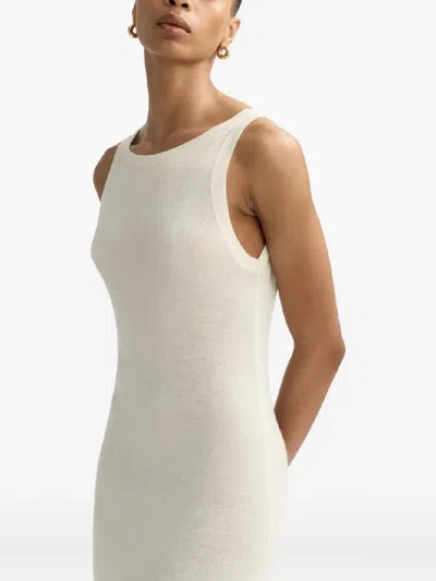 Soft Goat Round-neck Maxi Dress In White