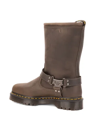 Dr. Martens Buckle-strap Biker Boots In Brown