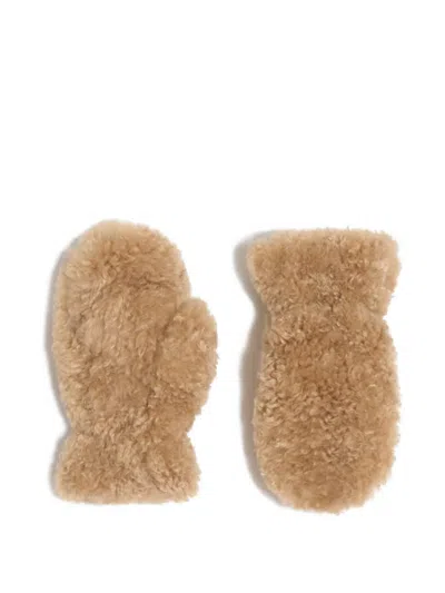 Apparis Coco Bouclette Gloves In Brown