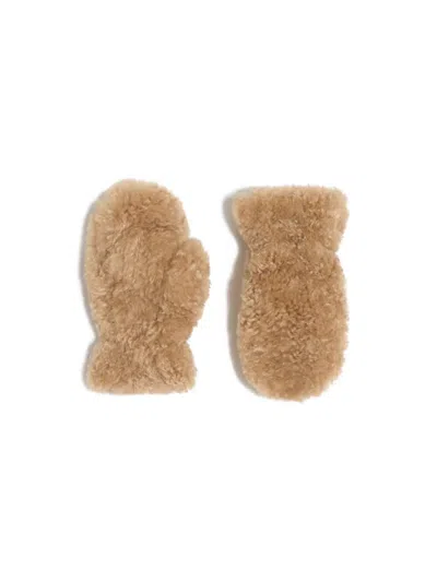 Apparis Coco Bouclette Gloves In Brown