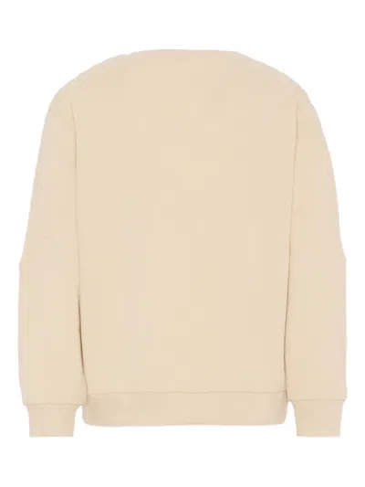Balmain Beige Sweatshirt For Kids With Logo In Neutral