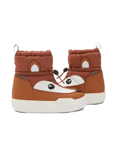 Moon Boot Jr Park Mid Animal Boots In Brown