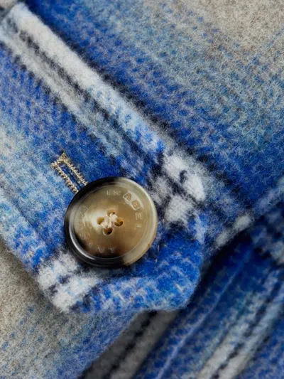 Isabel Marant Plaid-pattern Wool Coat In Blue
