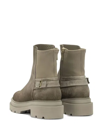 Santoni Buckled-strap Ankle Boots In Neutral
