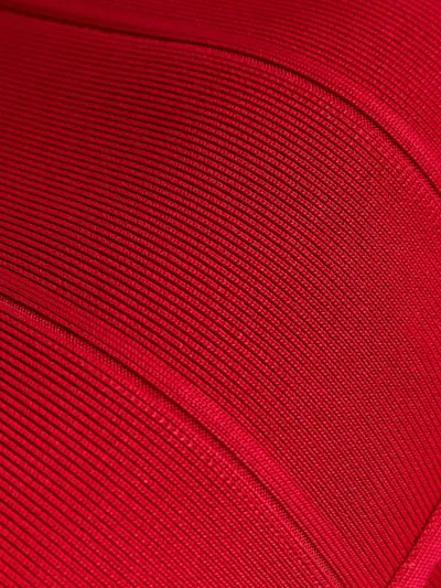 Herve Leger Zip Midi Pencil Skirt In Red