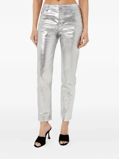 Alexandre Vauthier Metallic Jeans In Silver