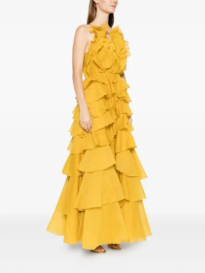 CLEO 荷叶边礼服超长连衣裙