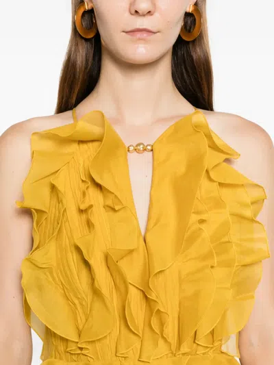 CLEO 荷叶边礼服超长连衣裙