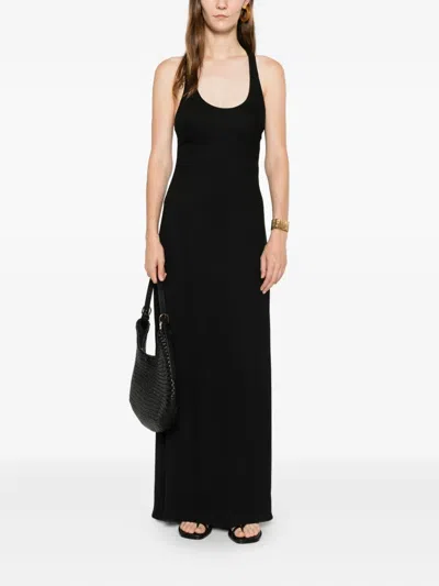 Matteau Fluid Racer-back Maxi Dress In Black