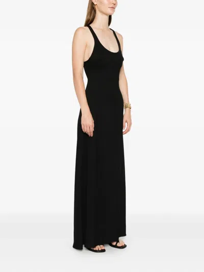 Matteau Fluid Racer-back Maxi Dress In Black