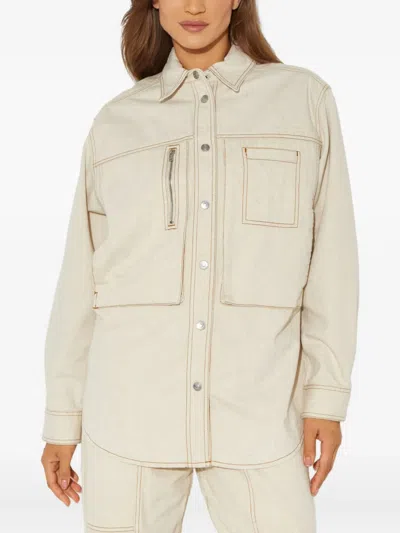 Isabel Marant Contrast-stitching Snap-button Jacket In Neutral