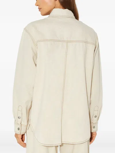 Isabel Marant Contrast-stitching Snap-button Jacket In Neutral