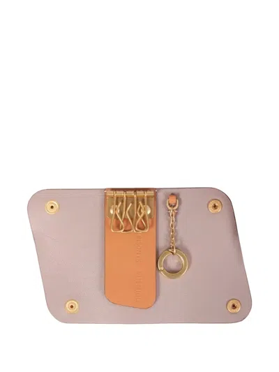 Il Bisonte Debossed-leather Keyring In Green