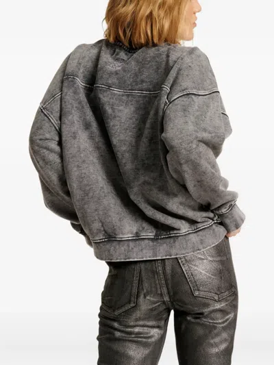 One Teaspoon Studded-logo Sweatshirt In Gray