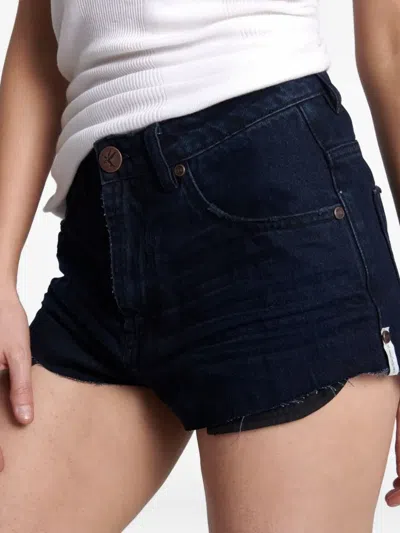 One Teaspoon The One Raw-edge Shorts In Black