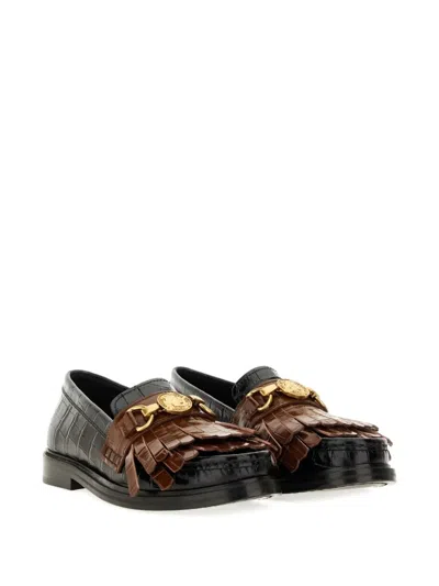 Moschino Moccasin With Bangs And Coin In Black