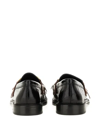 Moschino Moccasin With Bangs And Coin In Black