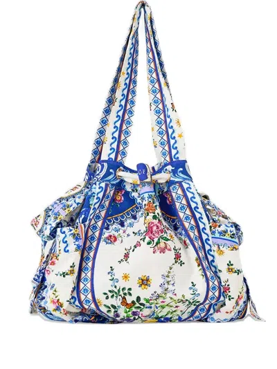 Camilla Tiles Darls Drawstring Beach Bag In Multi