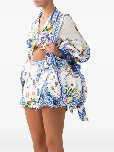 Camilla Tiles Darls Drawstring Beach Bag In Multi