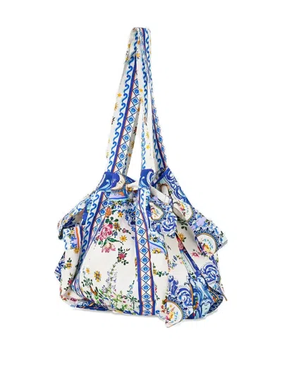 Camilla Tiles Darls Drawstring Beach Bag In Multi