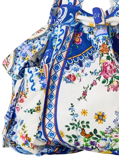 Camilla Tiles Darls Drawstring Beach Bag In Multi