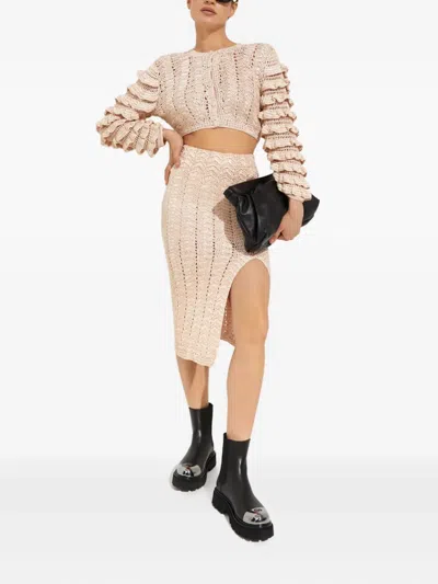 Loveshackfancy Lace Midi Skirt In Neutral