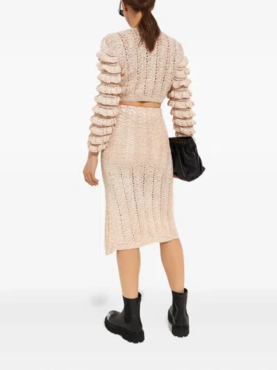 Loveshackfancy Lace Midi Skirt In Neutral