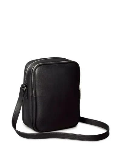 Calvin Klein Pebbled-texture Zip Messenger Bag In Black