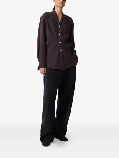 Studio Nicholson Drawstring Elasticated Trousers In Brown