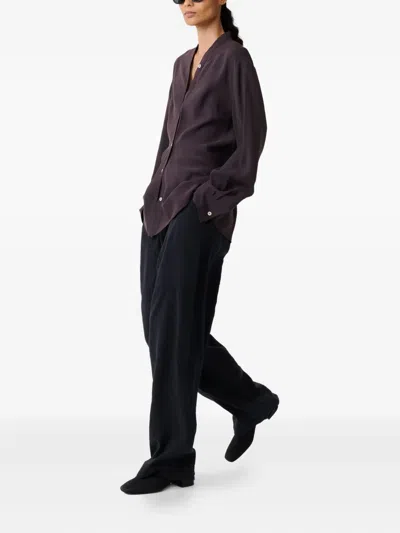 Studio Nicholson Drawstring Elasticated Trousers In Brown