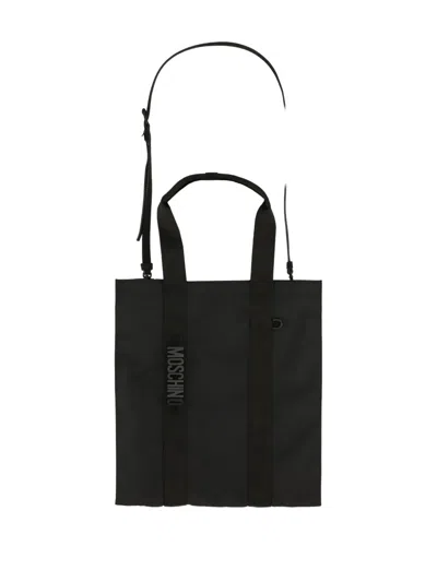 Moschino Rectangular Tote Bag Top Handles In Black